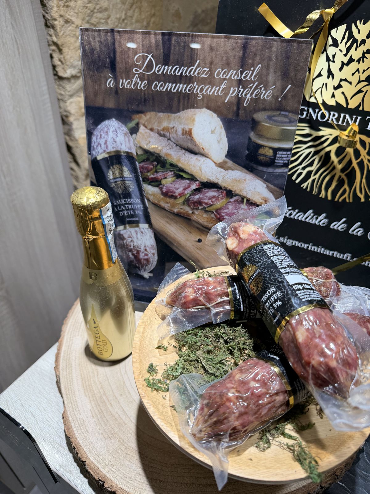 Truffle saucisson and treats at Sarlat’s Truffle Museum shop