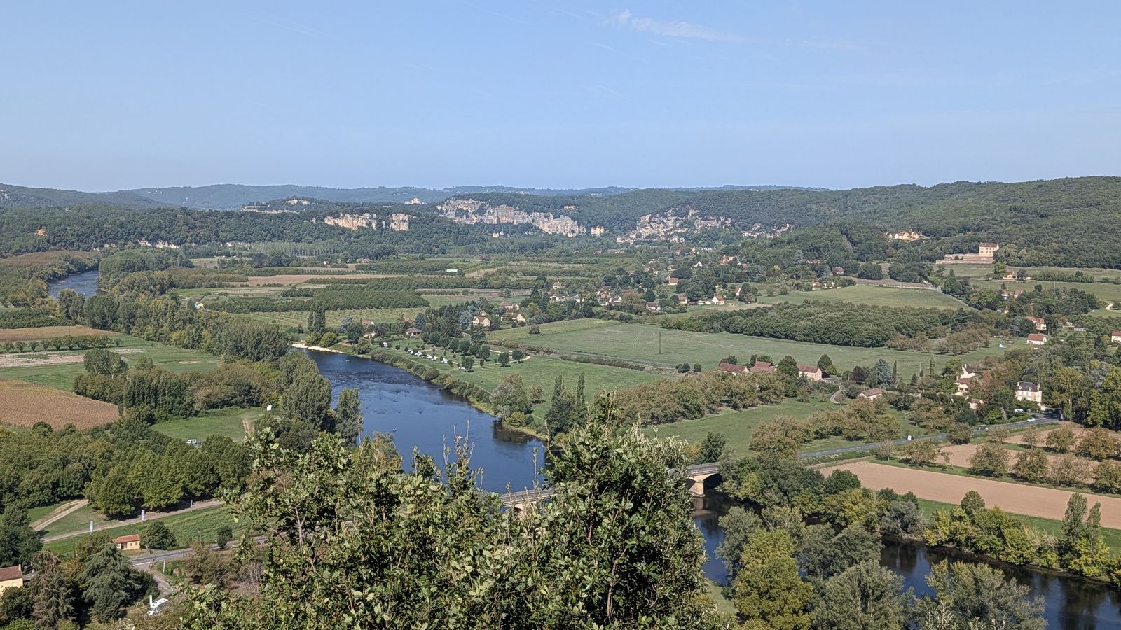 The Dordogne valley laid out below the ramparts of Domme