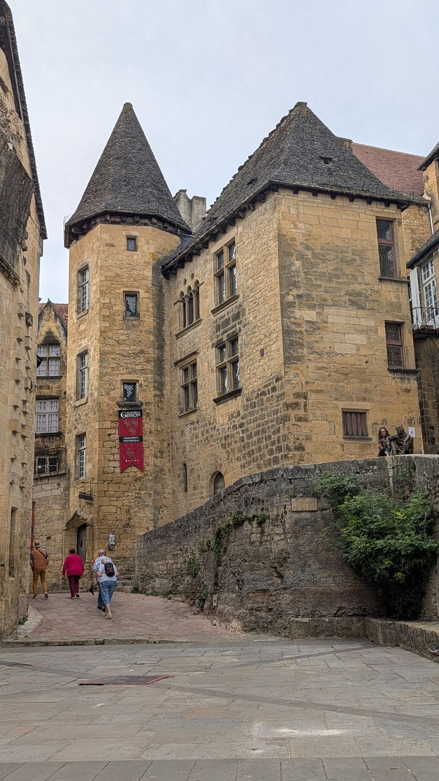 A turreted stone mansion in Sarlat’s old town