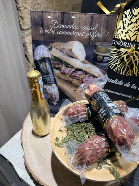 Truffle saucisson and treats at Sarlat’s Truffle Museum shop