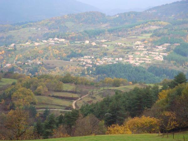 Hills around Lamastre in autumn