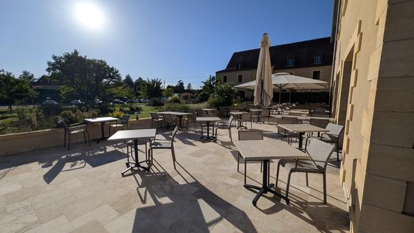 The terrace at Hôtel Le Périgord
